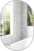 HOMCOM Ovális Fürdőszoba Tükör 60x90 cm Alumínium Kofferral Dísztükör Havonta vagy Függőlegesen | Aosom