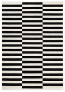 Fekete-fehér kétoldalas kézi szövésű gyapjú szőnyeg 120x180 cm Donna – Hanse Home