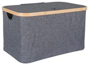 Noto kosár, bambusz/textil, sötétszürke, 30x45x25 cm