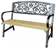 Kerti pad fém vázzal 120x56x87 cm