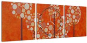Kép - Narancssárga erdő (órával) (90x30 cm)
