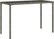 vidaXL szürke polyrattan üveglapos kerti asztal 115x54x74 cm