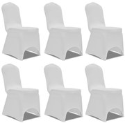 Szék Huzatok Nyujtható Fehér 6 db