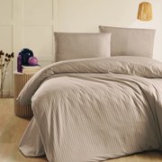 Világos bézs barna damaszt ágyneműhuzat 200x140cm+90x70cm TiaHome