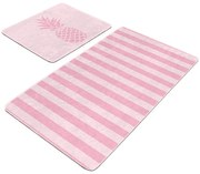 Rózsaszín bársony fürdőszobai kilépő szett 2 db-os 60x100 cm – Mila Home