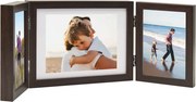 vidaXL világosbarna háromszárnyas fényképkeret 22x15 cm + 2x(10x15 cm)