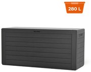 Prosperplast WOODEBOX tárolódoboz, 280l, 120x46x57cm, antracit