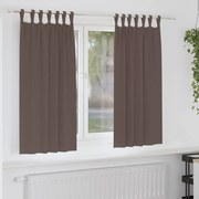 Függönyök függönyökkel 2 pcs sötétbarna 175x140cm Poliészter