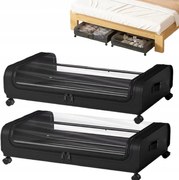 2 Rendszerező Tároló Huzat Ágy Alá Kerekekkel Ágynemű Paplan