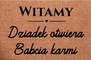 Lábtörlő az ajtóhoz Üdvözöljük Nagypapa kinyitja a nagymama etetését Ajándék