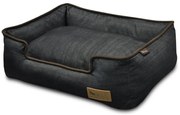 Sötétkék fekhely kutyáknak 100x75 cm Lounge Bed Denim Medieval Blue / Dark Chocolate L – P.L.A.Y.