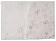 Hópelyhek vízálló karácsonyi tányéralátét ezüst, 32 x 45 cm