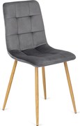 Krzesło FREDY Szare Welurowe