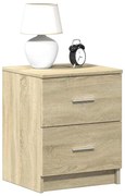 2 db sonoma tölgy színű éjjeliszekrény 2 fiókkal 40x36x50 cm