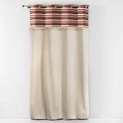 Téglavörös-natúr színű pamut függöny 140x240 cm Atlas – douceur d'intérieur