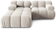 Bézs bársony moduláris sarokkanapé (variálható) Bellis – Micadoni