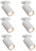 6 darabos modern, süllyesztett spotlámpa szett fehér GU10 50mm - Chels