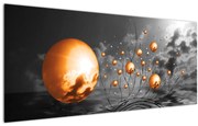 Narancssárga absztrakt gömbök képe (120x50 cm)