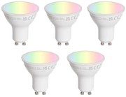 5 darabos GU10 50 mm-es LED izzókészlet, átlátszó, 4,7 W, 400 lm, 2200-2400 K