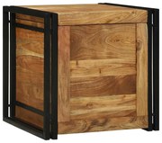 Tároló Doboz Barna és fekete 50 x 50 x 50 cm Tömör akácfa