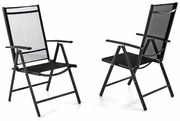 GARTHEN Kerti szék összecsukható 2 db fekete