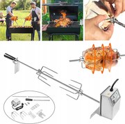 Univerzális grill Rotisserie Kit Bbq Roaster 117CM Spit Rod Elektromos motor