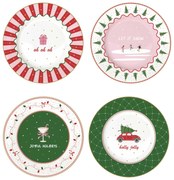 Porcelán desszerttes tányér szett 4 db-os 19,5 cm díszdobozban Christmas Twist