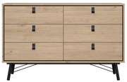 Natúr színű alacsony komód tölgyfa dekorral 153x95 cm Ry – Tvilum