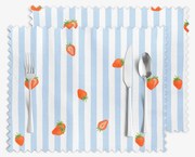 Goldea teflonbevonatú reggeliző alátét - eprek kék csíkos alapon - 2db 30 x 40 cm