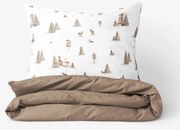 Goldea pamut ágyneműhuzat duo - hegyvidéki táj, kávébarna színű hátoldal 140 x 200 és 70 x 90 cm