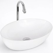 MONACO || Pultra helyezhető mosdókagyló, kerámia, fehér, ovális