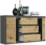 Tágas komód R-140-S3 - különböző színváltozatokban antracit mix artisan