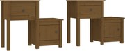 vidaXL 2 db mézbarna tömör fenyőfa éjjeliszekrény 79,5 x 38 x 65,5 cm