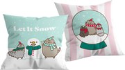 Pusheen Let It Snow párna, díszpárna 40x40 cm