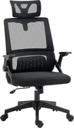 Vinsetto Ergonomikus Irodai Szék, Állítható Fejtámlás Íróasztali Szék Magasságban Állítható Karfa, Dőlésszög Funkció, Deréktámasz, Háló, Fekete | Aoso