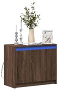barna tölgy színű szerelt fa tálalószekrény LED-del 72x34x61 cm