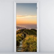 Fotótapéta ajtóra - Hegyek naplementekor (95x205cm)