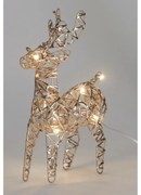 Karácsonyi világító rénszarvas Champagne, 21 x 14cm, 30 mikro LED, elemes, 14 cm