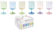 Szivárványos színes boros üveg pohár 6 db szett 360 ml