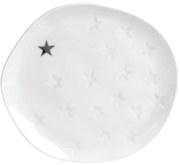 Fehér porcelán tányér CSILLAGOK, kicsi