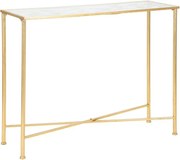 Fehér-aranyszínű konzolasztal üveg asztallappal 35x100 cm Butterflies – Mauro Ferretti