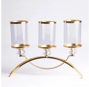 Gyertyatartó GLAMOUR arany/átlátszó