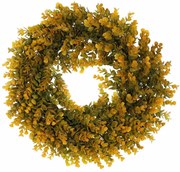Mű őszi koszorú Eucalyptus, átmérő 40 cm,narancssárga-zöld