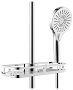 Fényes ezüstszínű öntapadós műanyag fürdőszobai polc Libertà – Wenko