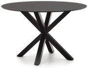 Fekete kerek étkezőasztal üveg asztallappal ø 120 cm Argo – Kave Home