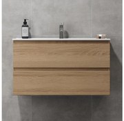 KENWOOD 91 cm-es mosdószekrény mosdóval, tölgy