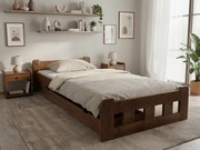 Naomi magasított ágy 90x200 cm, tölgyfa Ágyrács: Léces ágyrács, Matrac: Coco Maxi 20 cm matrac