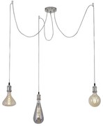 Leuchten Direkt 13571-55 - Csillár zsinóron DIY 3xE27/60W/230V pók matt króm