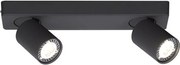Aca Lighting fali spotlámpa 2XGU10 fekete alumínium 32X7X11CM Elitis