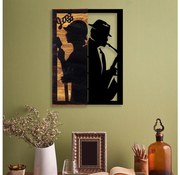 Fali dekoráció 32x50 cm jazz fa/fém